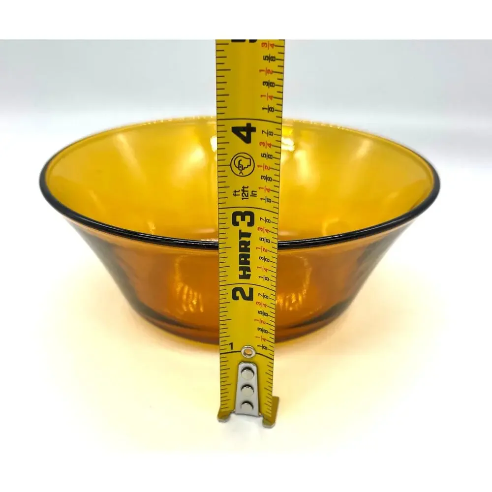 Vintage Kig Indonesia Amber Glass Cereal Bowl 6 3/8